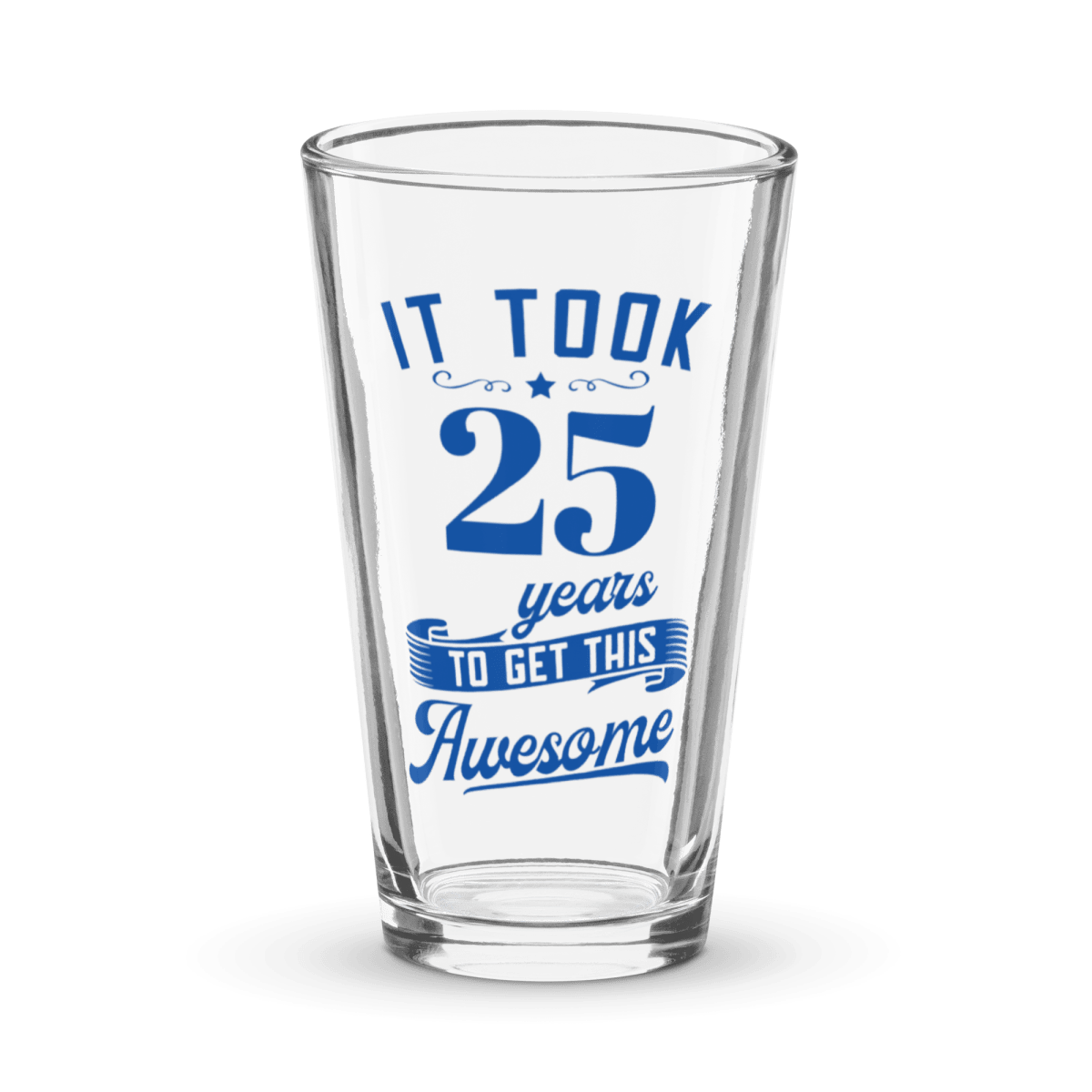 Unique Personalized Fun 25th Birthday Pint Glass Customized Gifts for Men by Groovy Guy