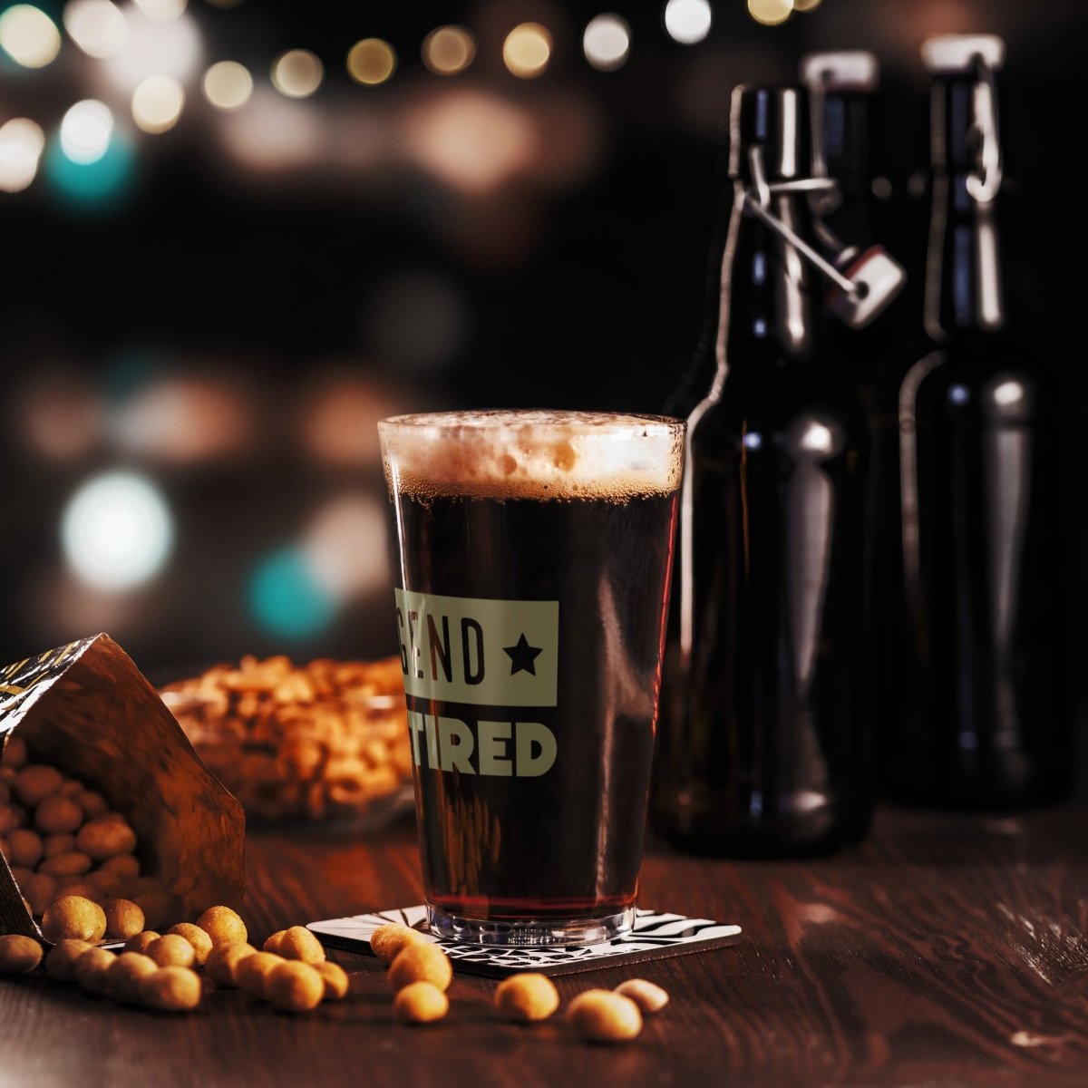 Unique Personalized The Legend Has Retired Pint Customized Gifts for Men by Groovy Guy