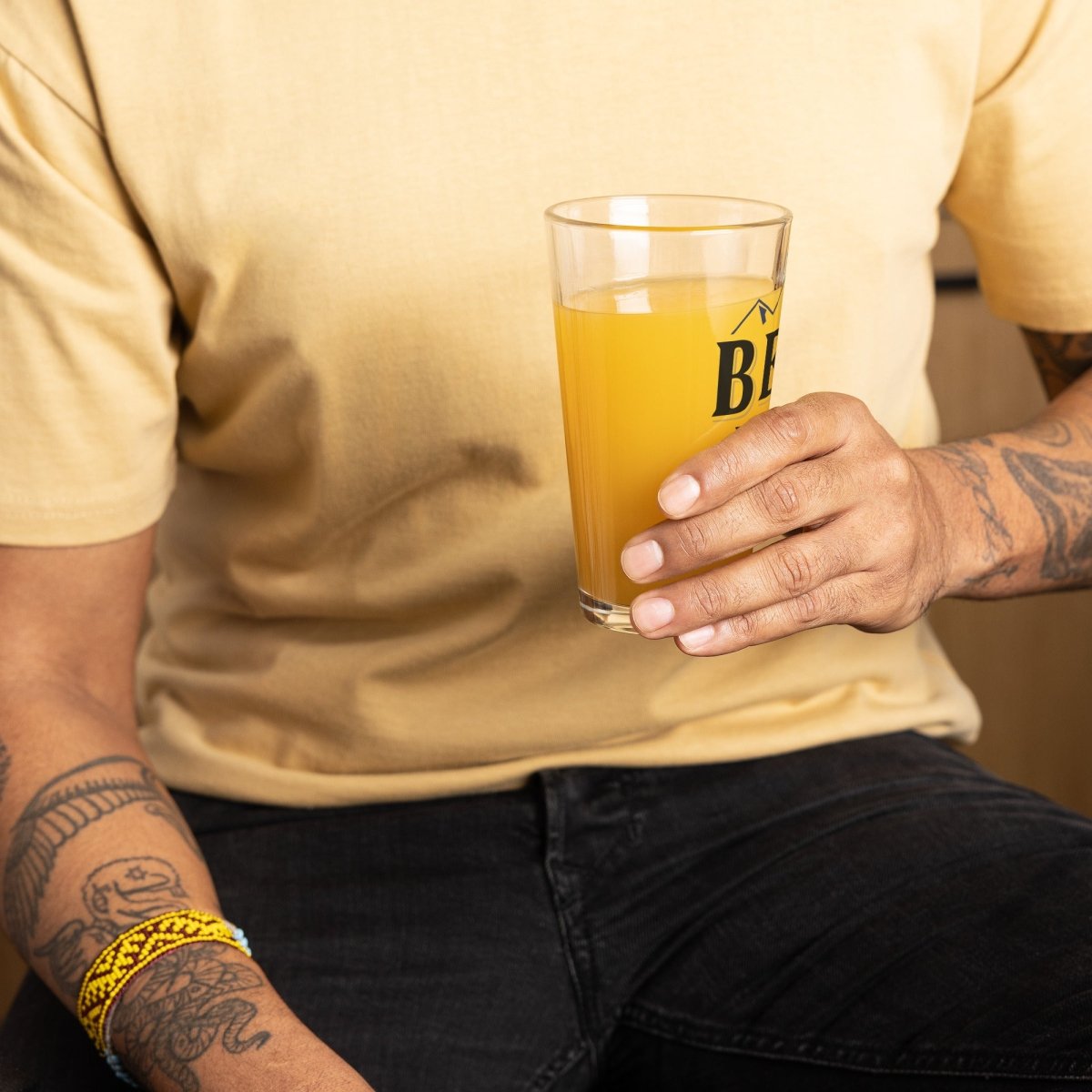 Unique Personalized Best Dad Mountain Design Pint Customized pint glass Gifts for Men by Groovy Guy