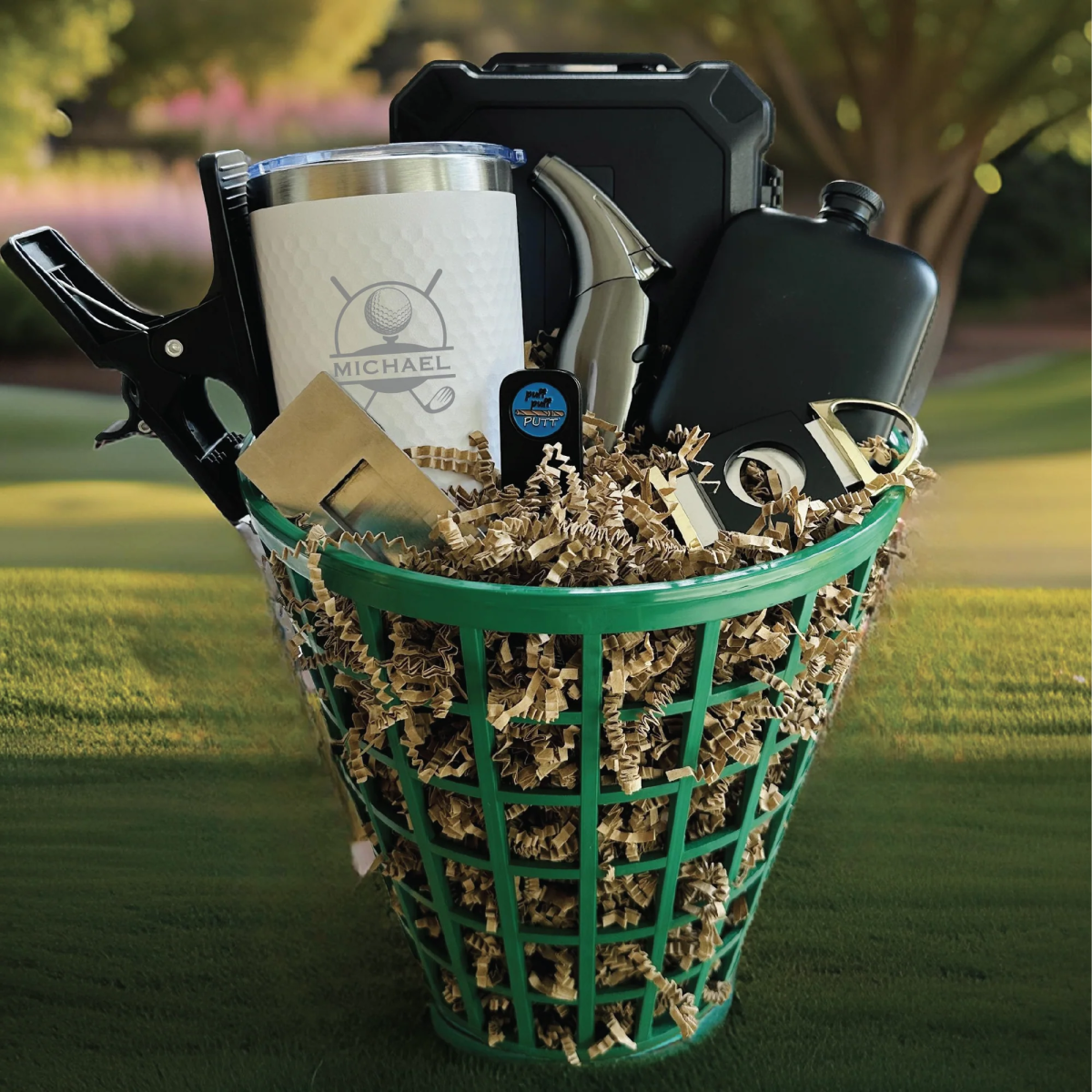 Unique Personalized Cigar Lovers Golf Gift Basket Customized Golf Accessory Sets Gifts for Men by Groovy Guy