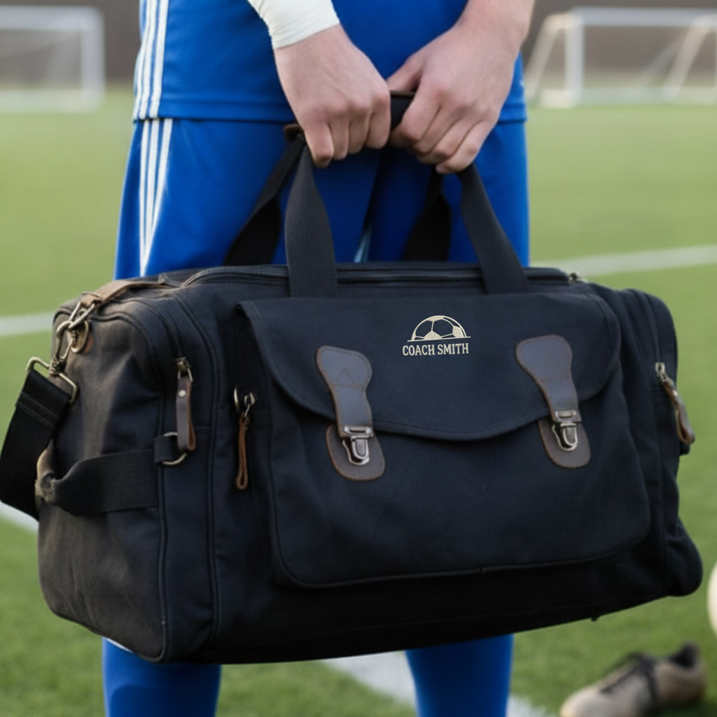 Soccer Coach Duffle Bag Brown / Ivory