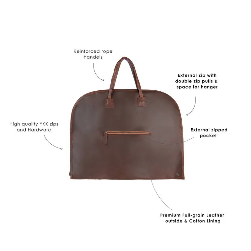 Unique Personalized Luxury Leather Suit Carrier Customized Gifts for Men by Groovy Guy