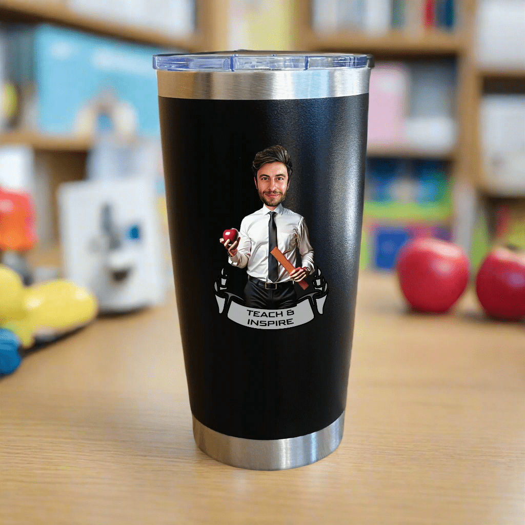 Unique Personalized A+ Teacher Tumbler Customized Gifts for Men by Groovy Guy