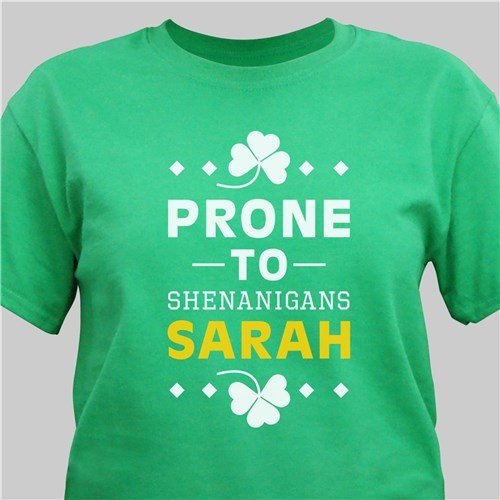 Unique Personalized Shenanigans Irish T-Shirt Customized Pub Signs Gifts for Men by Groovy Guy