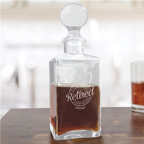 Unique Personalized It's 5 O'clock Everywhere Luxe Decanter Customized Decanter Gifts for Men by Groovy Guy