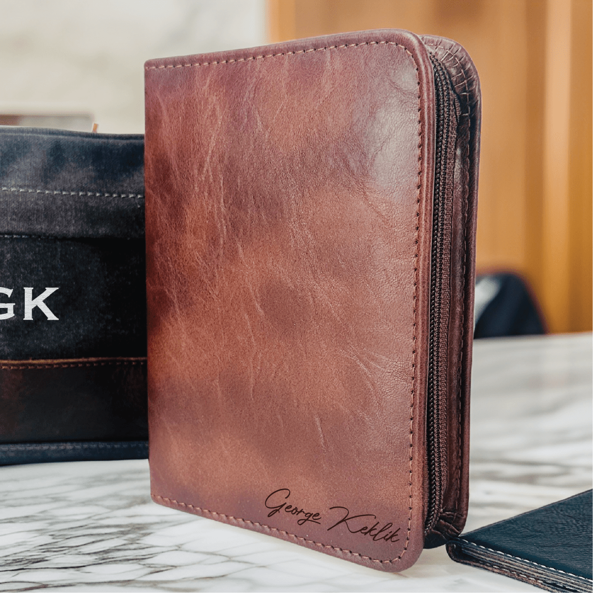 Unique Personalized Traveler’s Ultimate Gift Set Customized Leather Gifts for Men by Groovy Guy