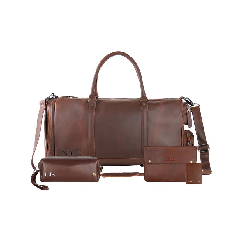 Unique Personalized Businessman Travel Set Customized Duffels Gifts for Men by Groovy Guy