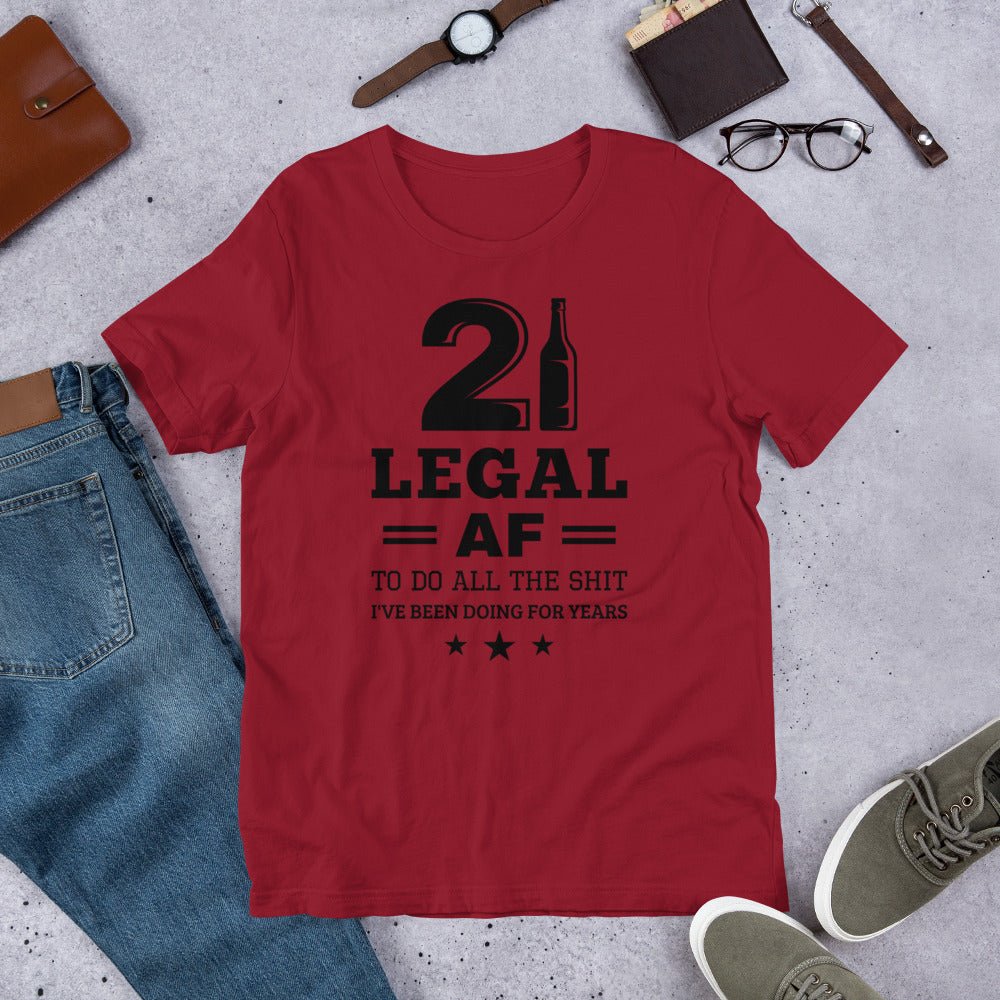 Unique Personalized Legal AF 21st Birthday Shirt Customized Gifts for Men by Groovy Guy