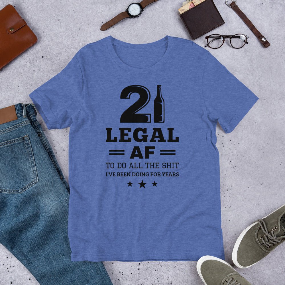 Unique Personalized Legal AF 21st Birthday Shirt Customized Gifts for Men by Groovy Guy