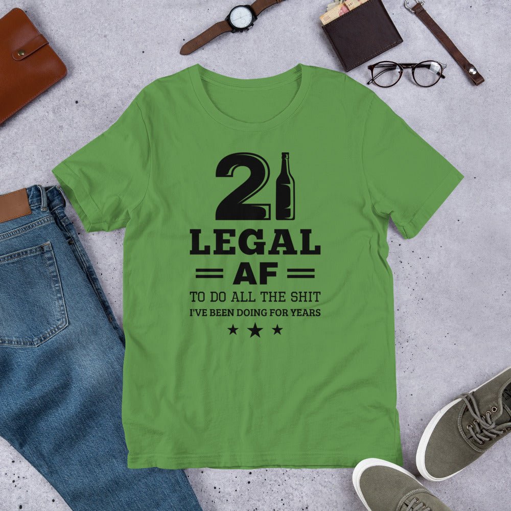Unique Personalized Legal AF 21st Birthday Shirt Customized Gifts for Men by Groovy Guy