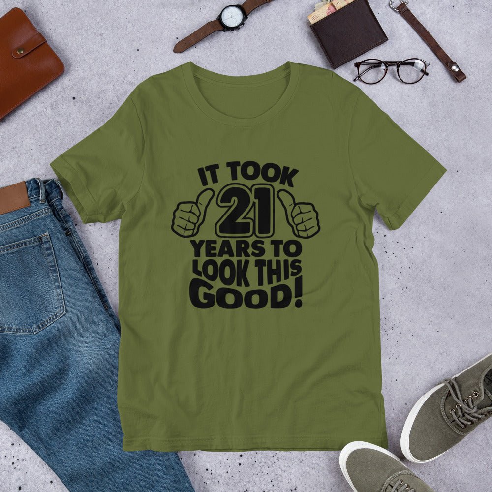 Unique Personalized 21 & Looking Good Shirt Customized Gifts for Men by Groovy Guy