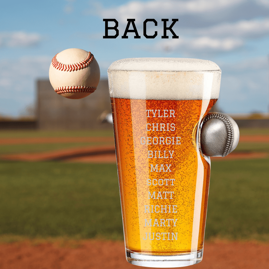 Unique Personalized Baseball Coach Tribute Glass Customized Baseball Gifts for Men by Groovy Guy