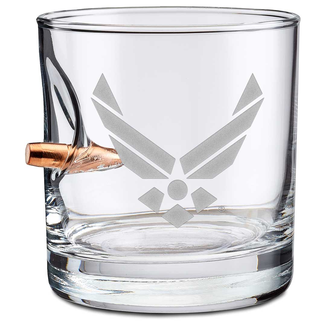 Unique Personalized US Military Bar Glasses Customized Handmade Glass Gifts for Men by Groovy Guy