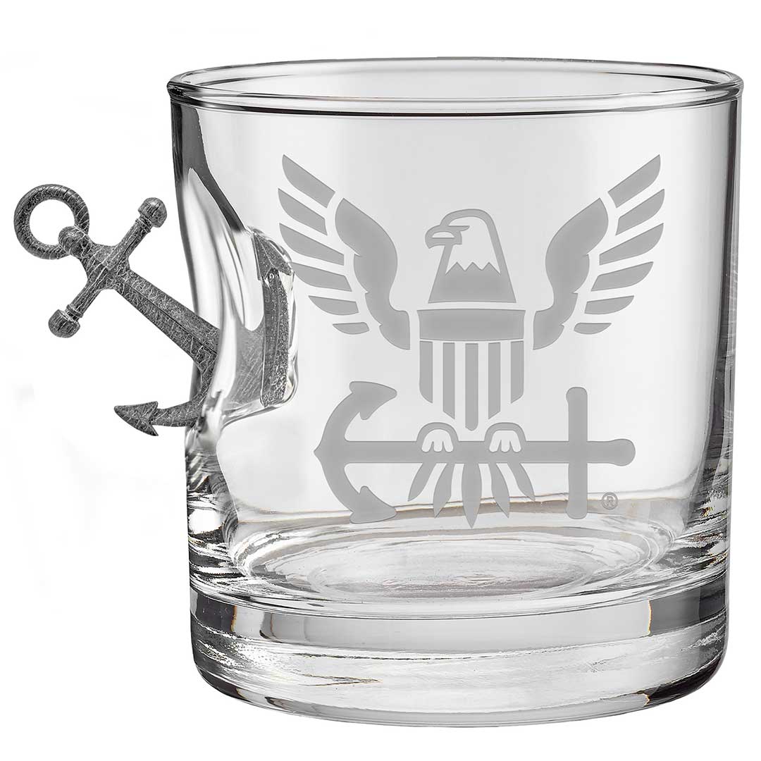Unique Personalized US Military Bar Glasses Customized Handmade Glass Gifts for Men by Groovy Guy