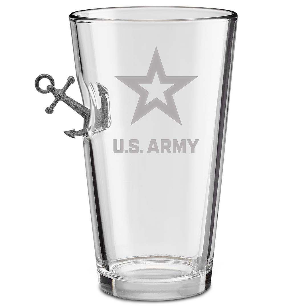 Unique Personalized US Military Bar Glasses Customized Handmade Glass Gifts for Men by Groovy Guy