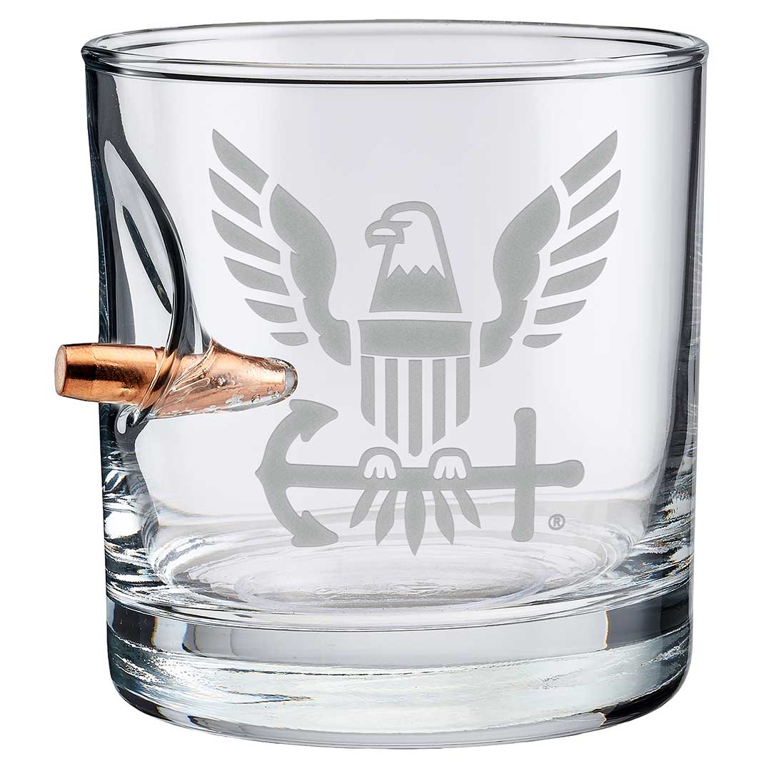 Unique Personalized US Military Bar Glasses Customized Handmade Glass Gifts for Men by Groovy Guy