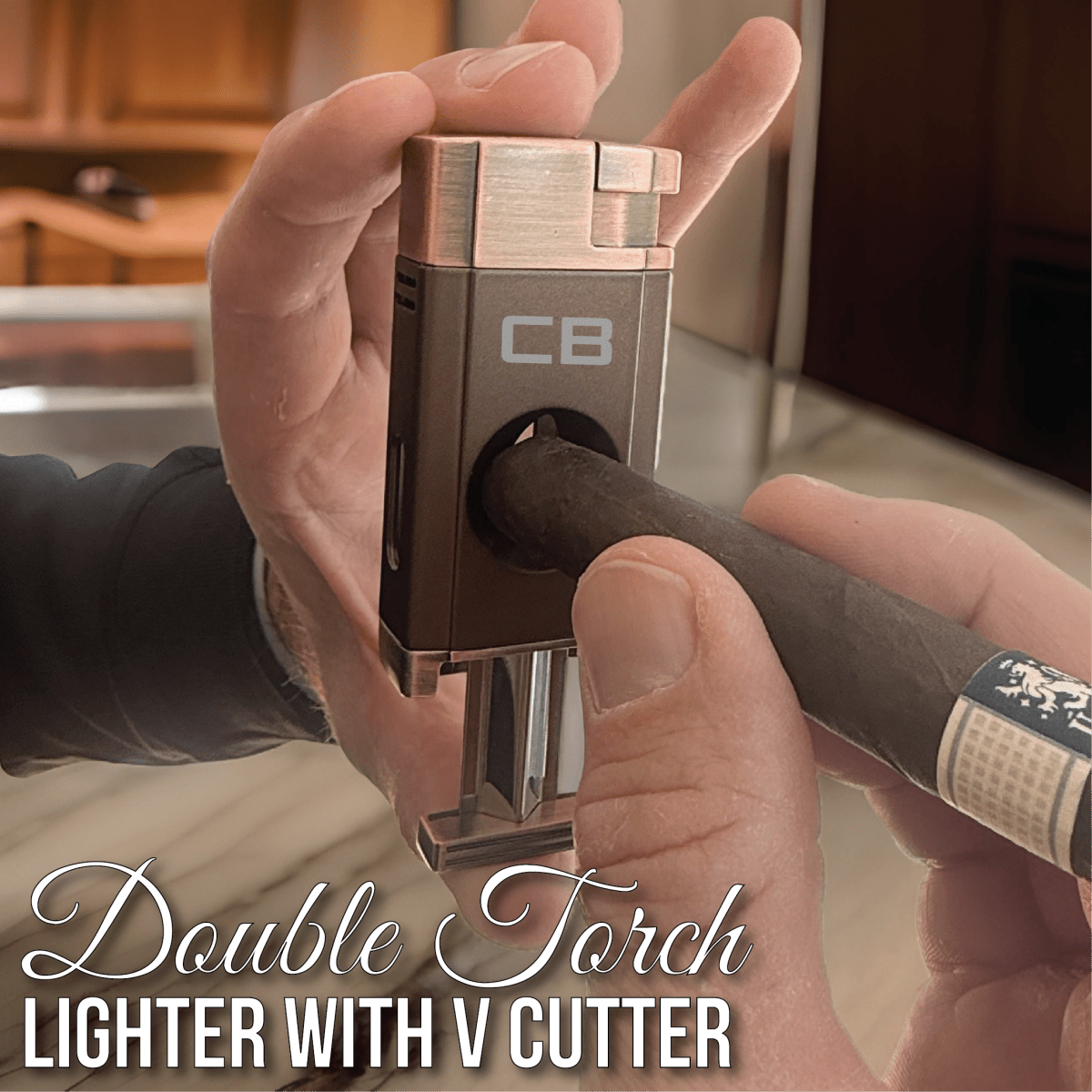 Unique Personalized V - Cut Lighter Customized Cigar Gifts for Men by Groovy Guy