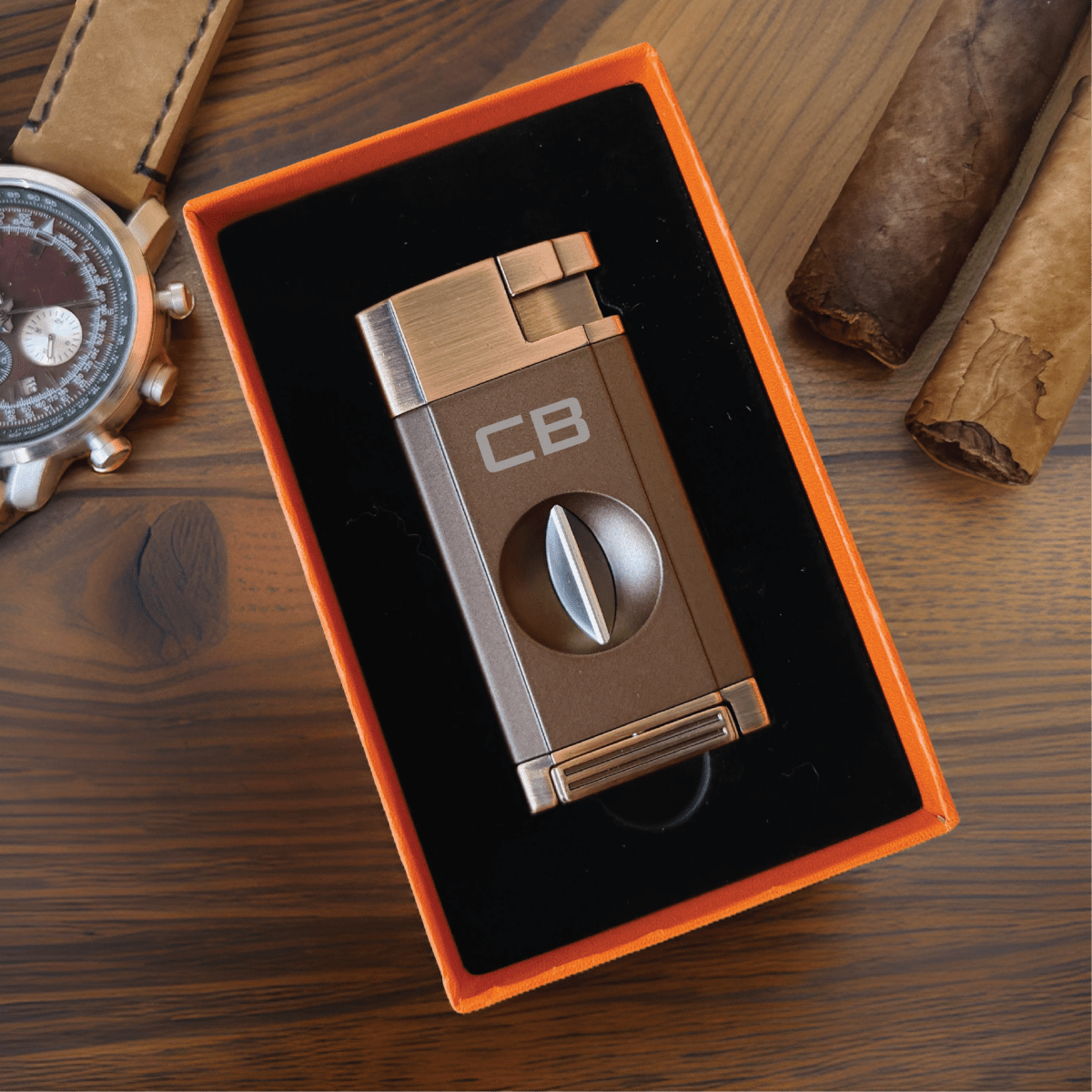 Unique Personalized V - Cut Lighter Customized Cigar Gifts for Men by Groovy Guy