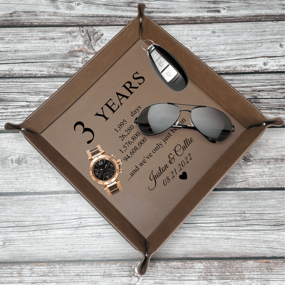 Unique Personalized Timeless Love Jewelry Tray Customized Valet Tray Gifts for Men by Groovy Guy