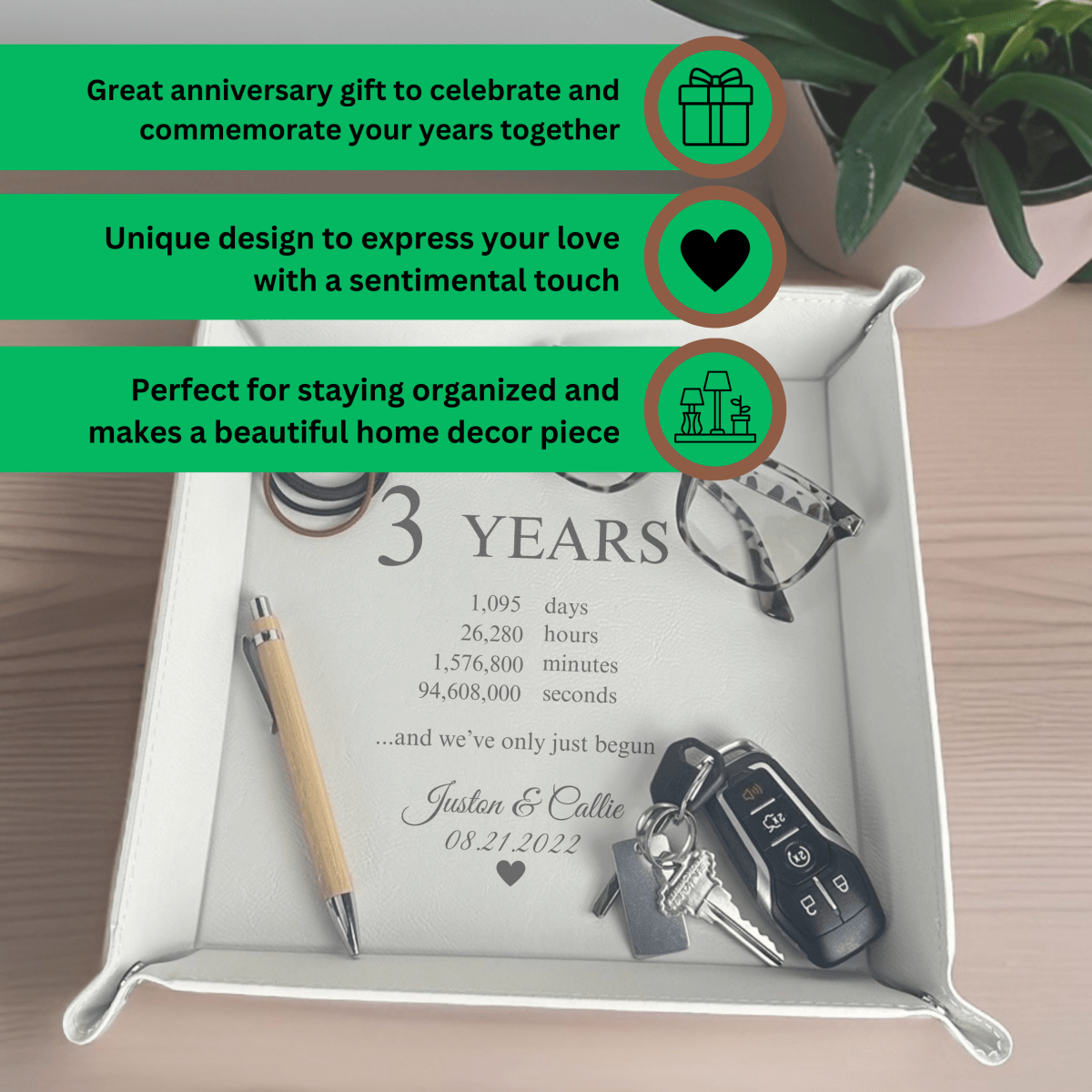 Unique Personalized Timeless Love Jewelry Tray Customized Valet Tray Gifts for Men by Groovy Guy