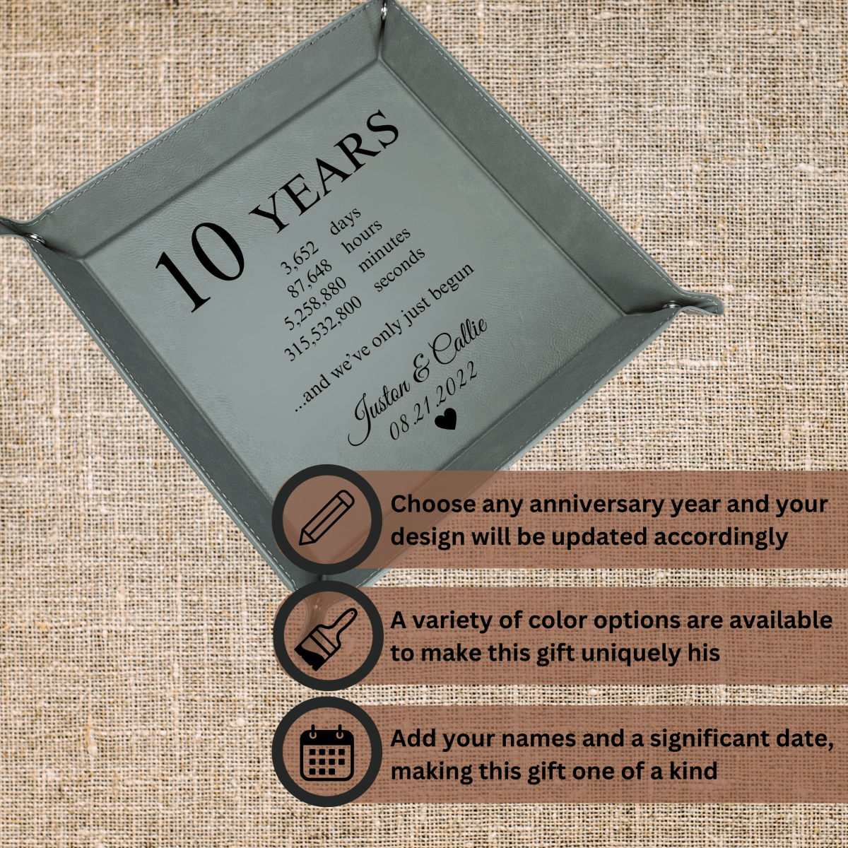 Unique Personalized Timeless Love Jewelry Tray Customized Valet Tray Gifts for Men by Groovy Guy