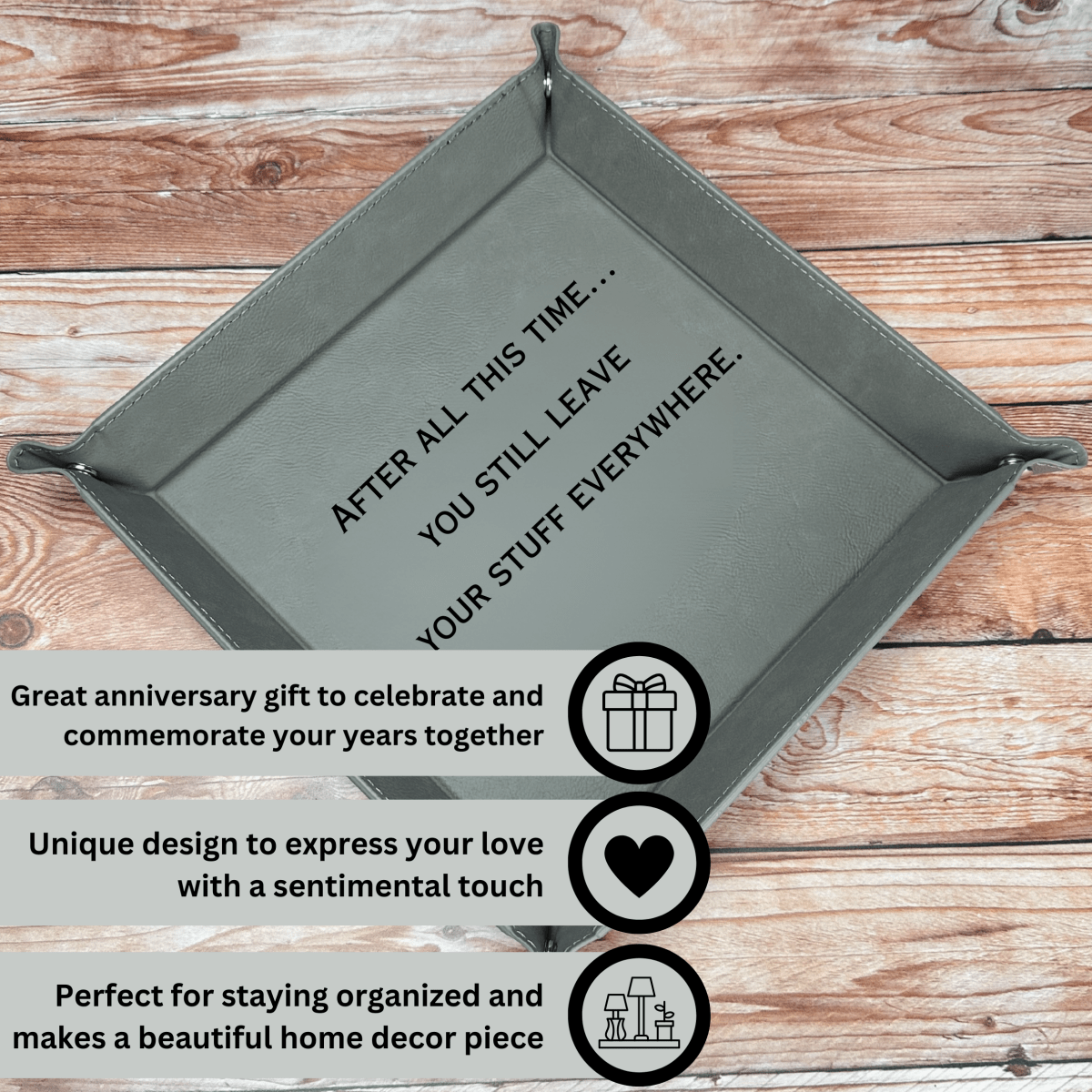 Unique Personalized Custom Occasions Catch All Customized Valet Tray Gifts for Men by Groovy Guy