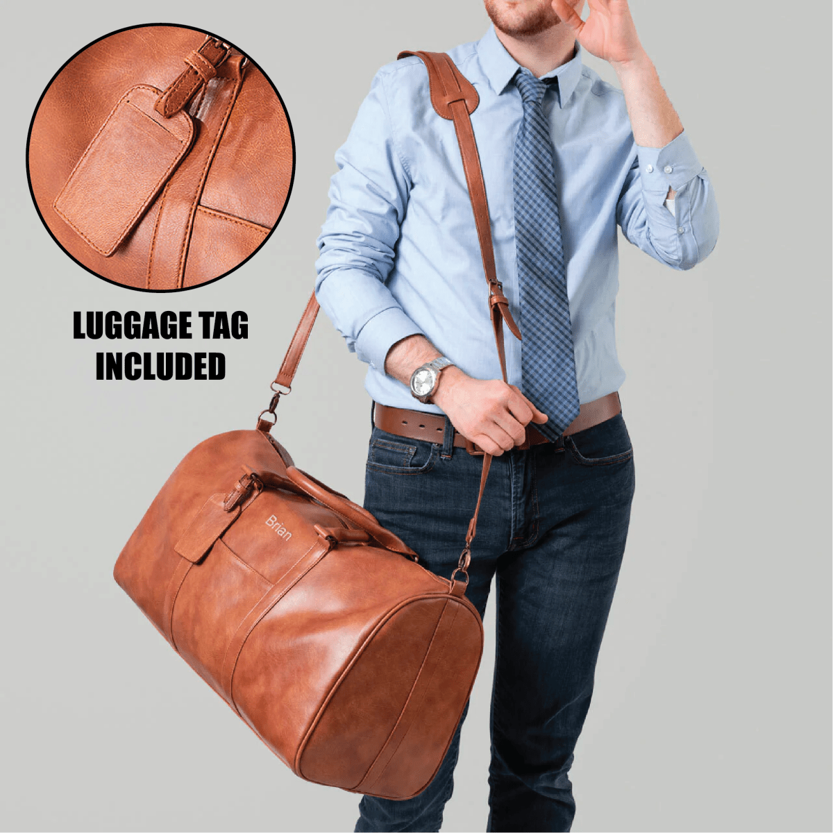 Unique Personalized Gentlemen's Duffle Bag Customized Duffel Bags Gifts for Men by Groovy Guy
