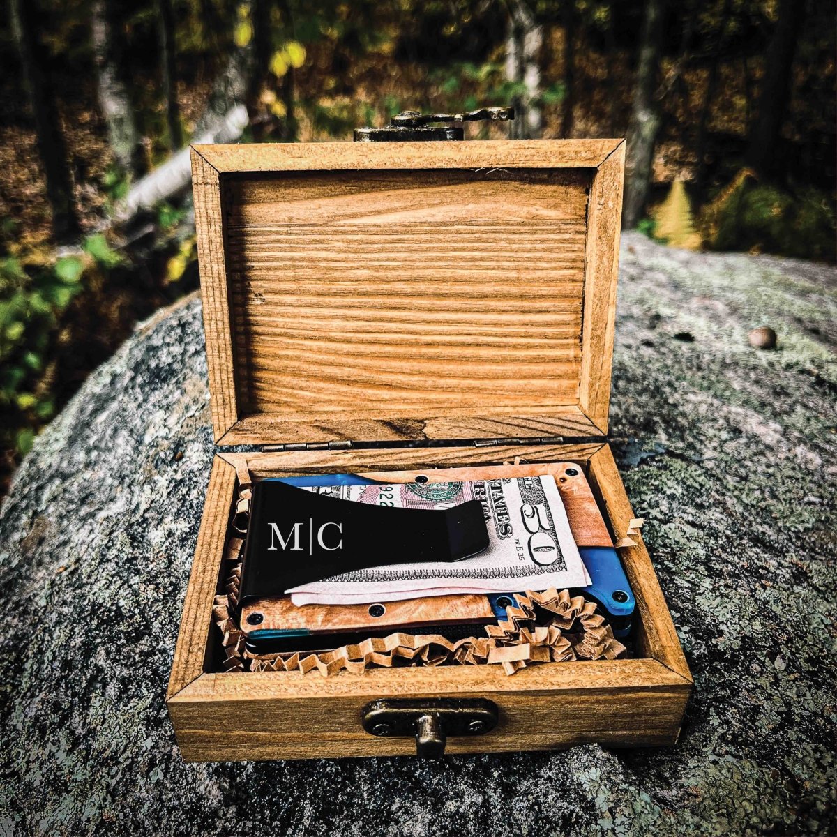 Unique Personalized Stained Wallet Box Customized Gifts for Men by Groovy Guy