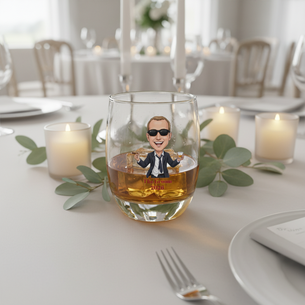 Grooms Crew Whiskey Glass