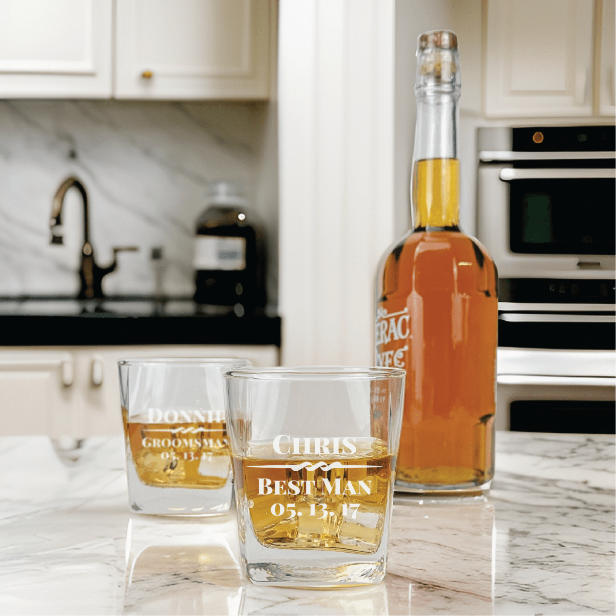 Unique Personalized Whiskey Smash Customized Whiskey Glass Gifts for Men by Groovy Guy