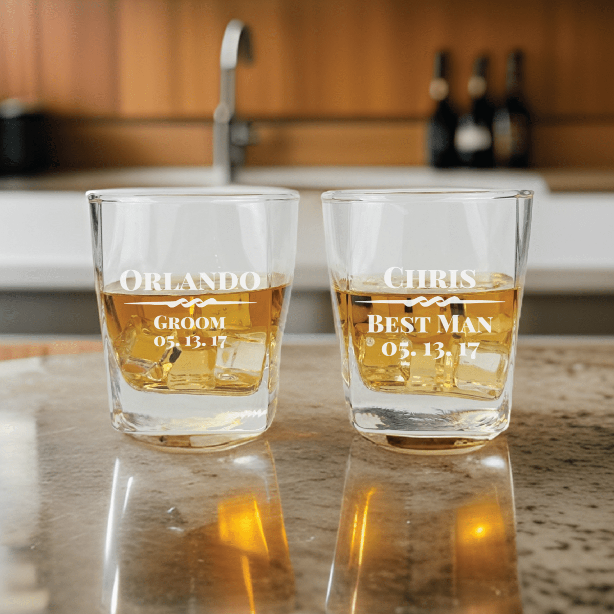 Unique Personalized Whiskey Smash Customized Whiskey Glass Gifts for Men by Groovy Guy