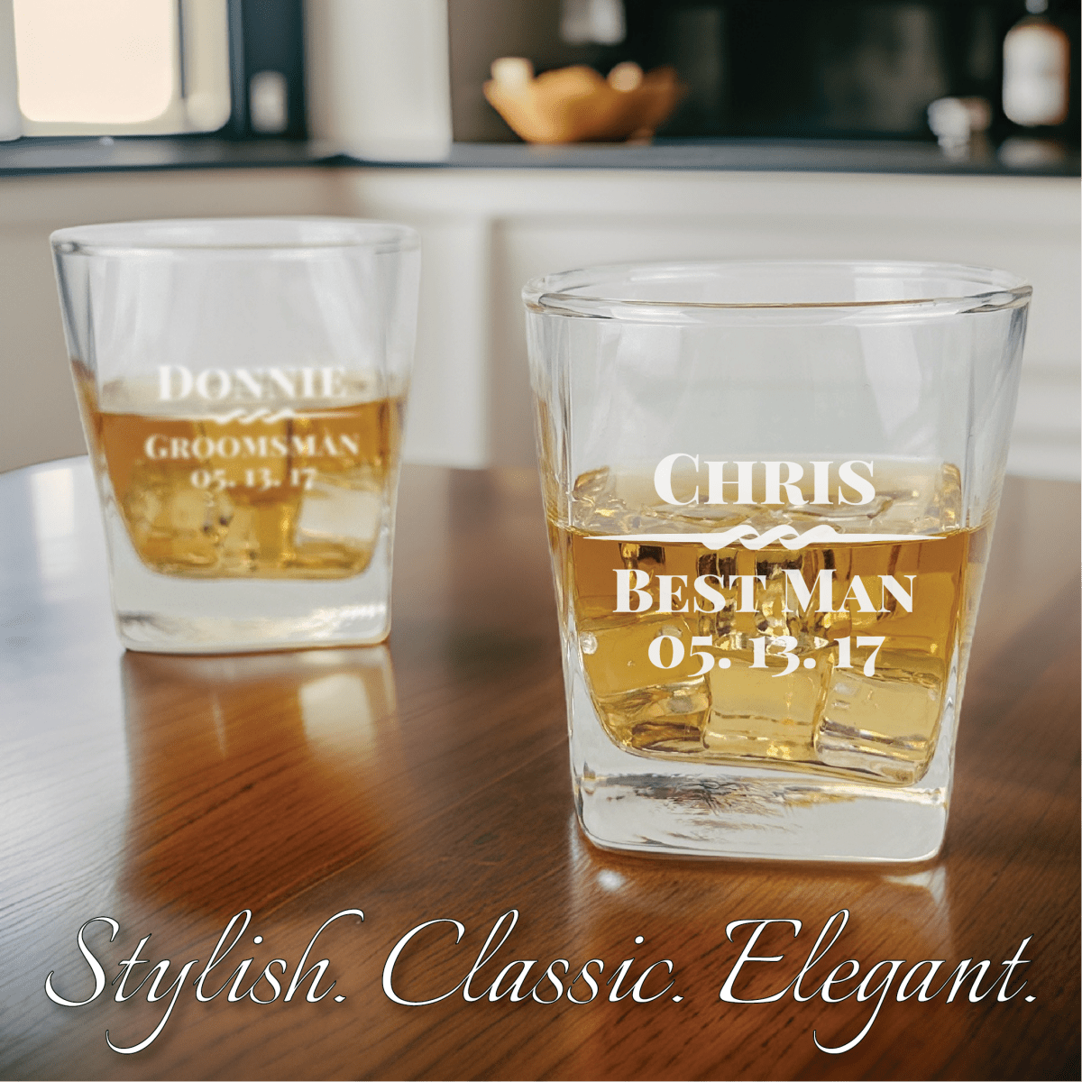 Unique Personalized Whiskey Smash Customized Whiskey Glass Gifts for Men by Groovy Guy