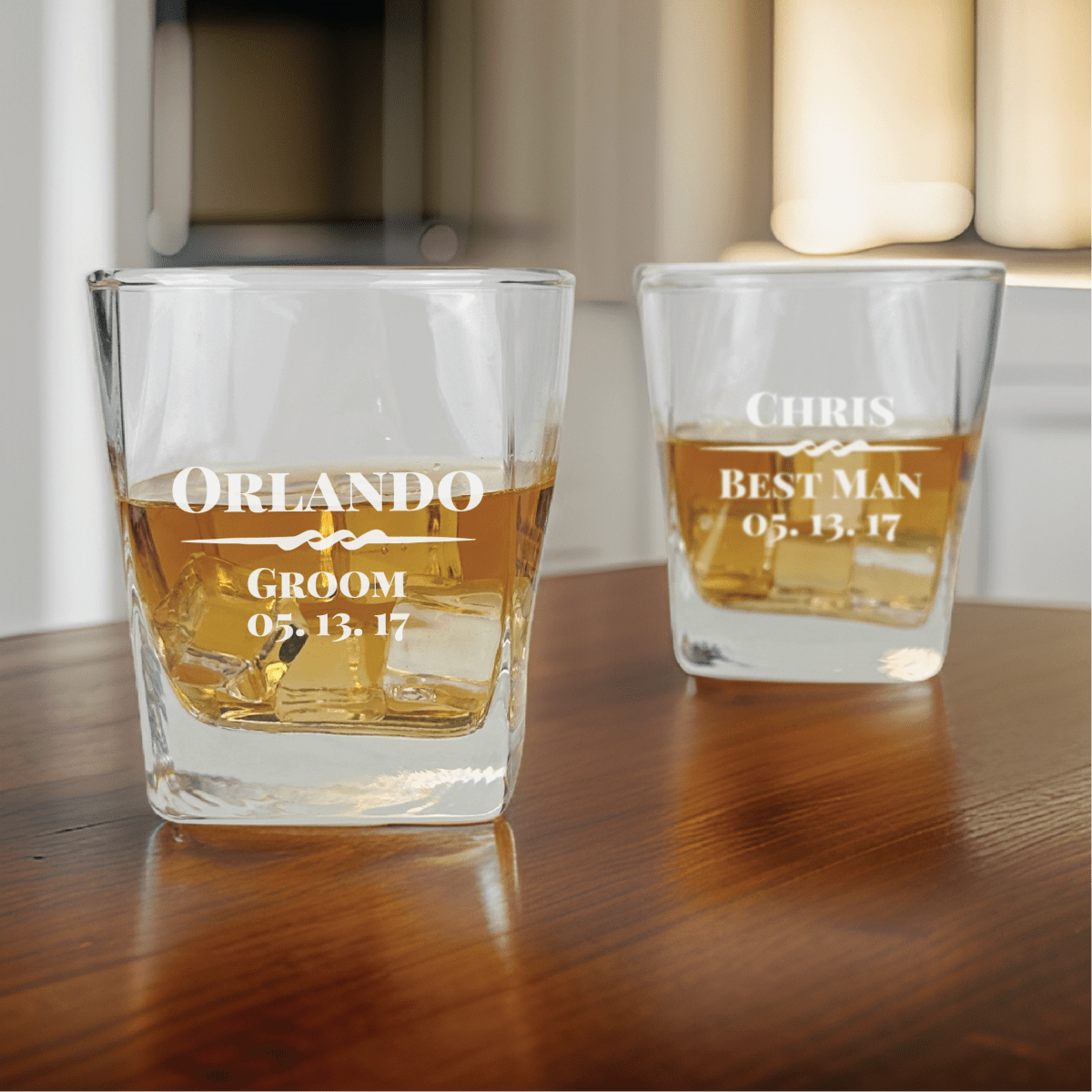 Unique Personalized Whiskey Smash Customized Whiskey Glass Gifts for Men by Groovy Guy