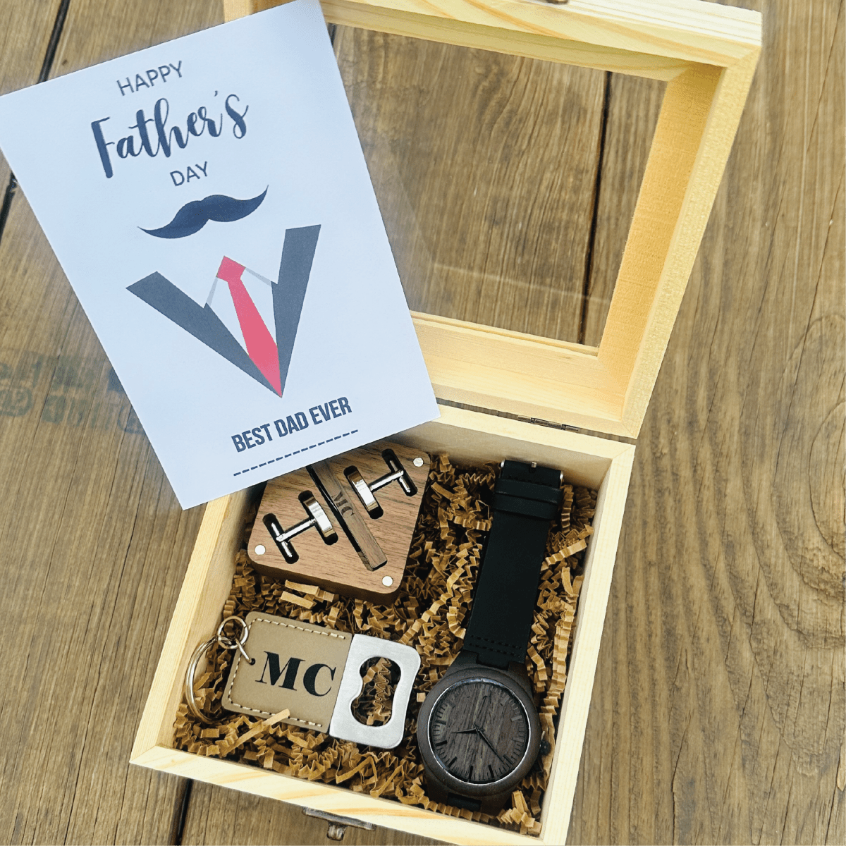 Father's Ensemble: Personalized Wooden Gift Set for Dad Father's