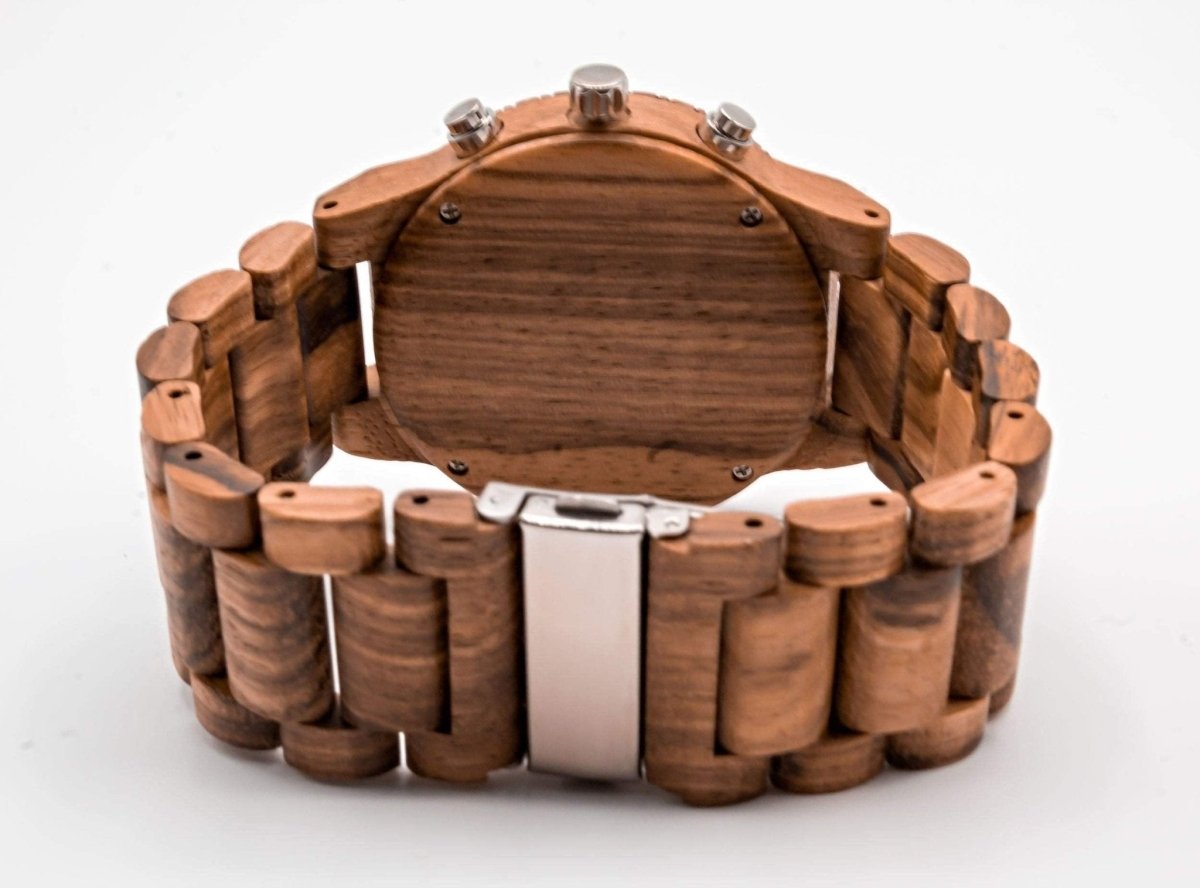 Unique Personalized Multa | Brown Customized Wooden Watch Gifts for Men by Groovy Guy