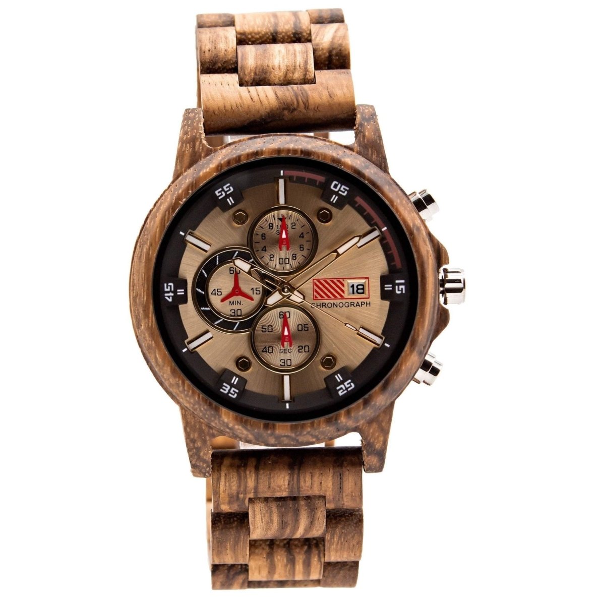Unique Personalized Multa | Brown Customized Wooden Watch Gifts for Men by Groovy Guy