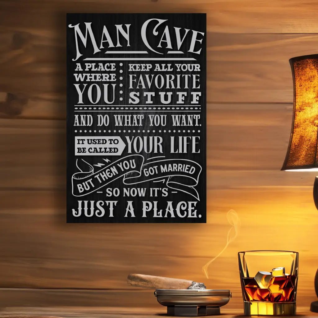 Unique Personalized Your Life Man Cave Metal Sign Customized Wall Decor Gifts for Men by Groovy Guy