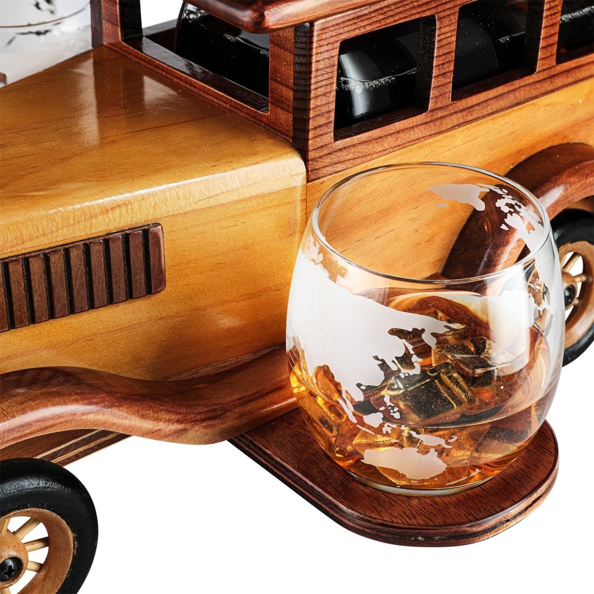 Unique Personalized Vintage Car Decanter and Glasses Set Customized Decanter Set Gifts for Men by Groovy Guy