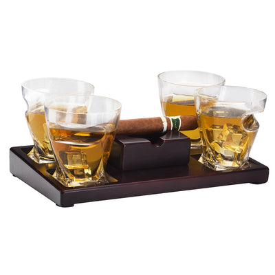 Cigar Holder Whiskey Glasses Set