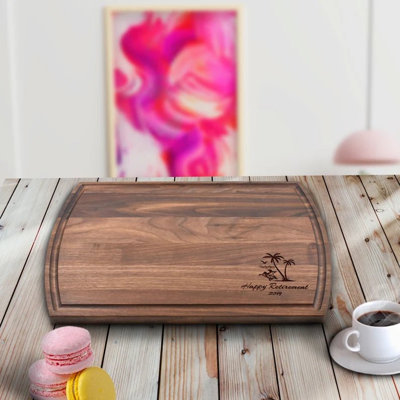 Unique Personalized Custom Retirement Cutting Board Customized cutting boards Gifts for Men by Groovy Guy