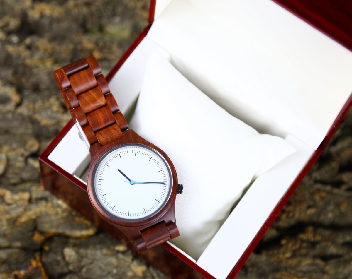 Unique Personalized Personalized Rose Wood Watch Customized Watches Gifts for Men by Groovy Guy