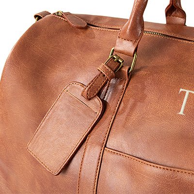 Unique Personalized Sentimental Vegan Leather Duffle Bag Customized Graduation Gifts for Men by Groovy Guy