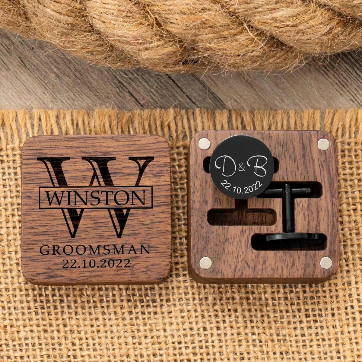 Unique Personalized Classic Cufflinks & Keepsake Box Customized cufflinks Gifts for Men by Groovy Guy