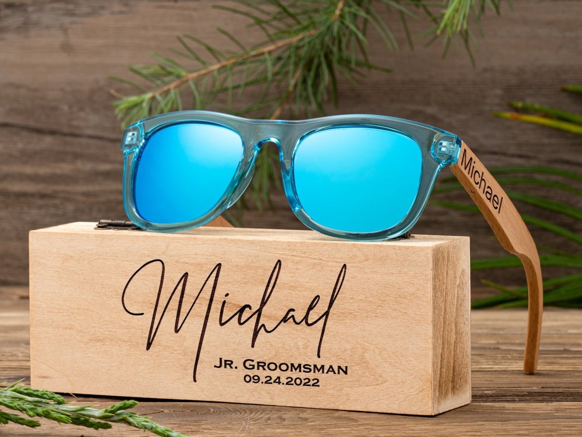 Unique Personalized Engraved Kids Sunglasses Customized Sunglasses Gifts for Men by Groovy Guy