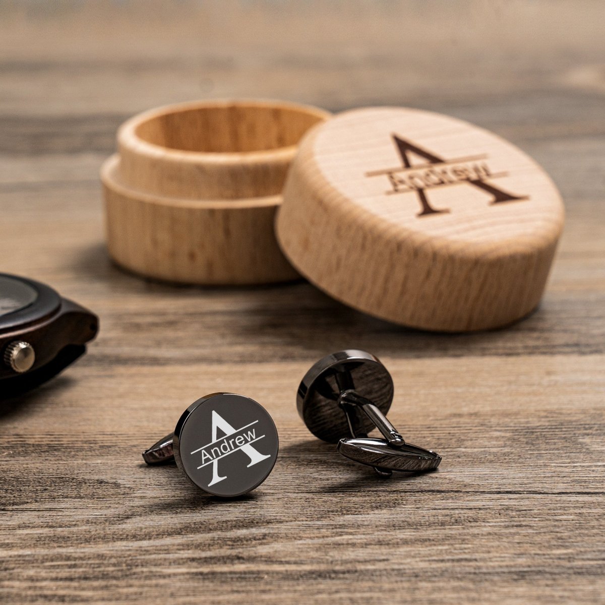 Unique Personalized Engraved Cufflinks Set Customized cufflinks Gifts for Men by Groovy Guy