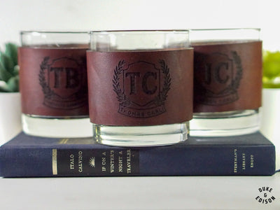 Leather Wrapped Whiskey Glasses