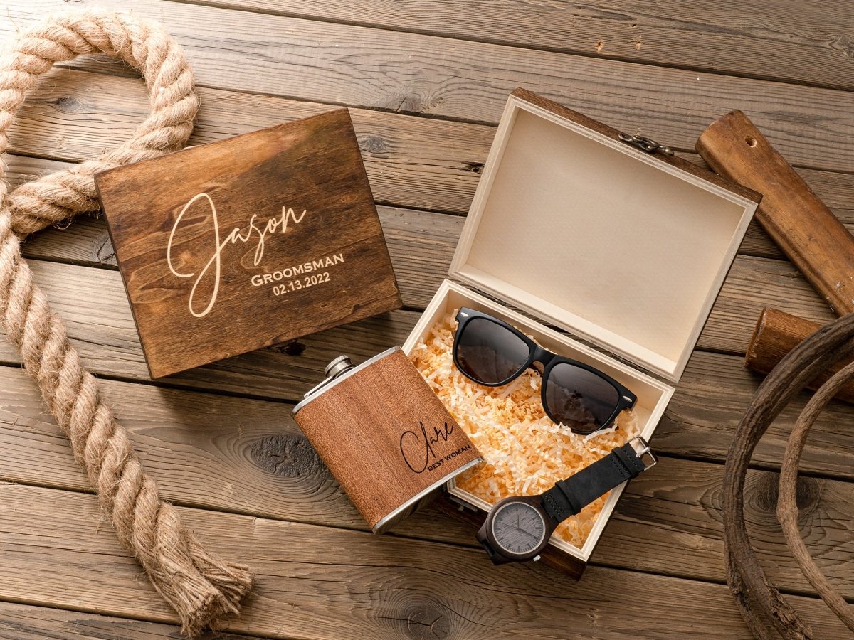 Unique Personalized Sipping in Style Box Set Customized Gift Sets Gifts for Men by Groovy Guy
