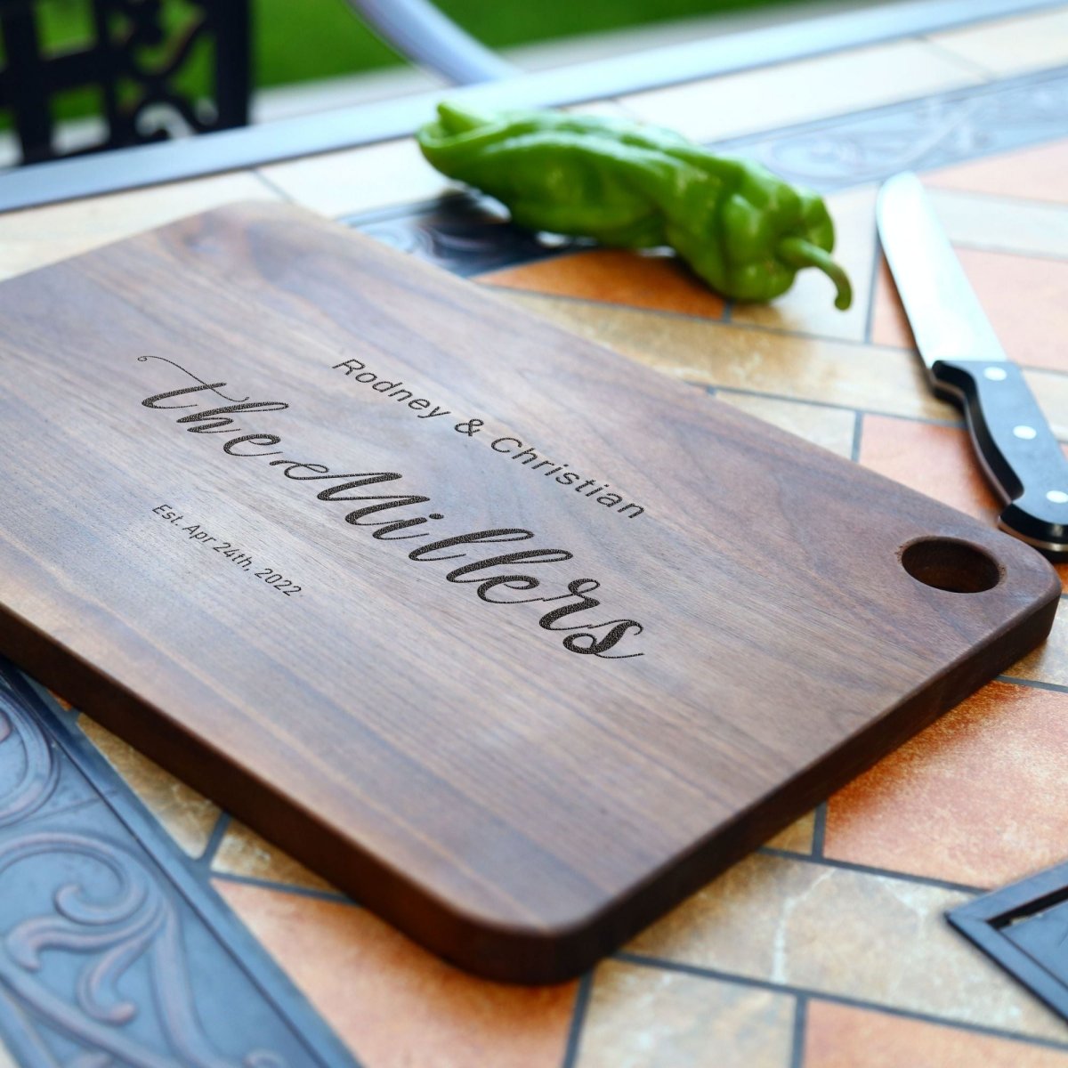 Unique Personalized Wooden Family Chopping Block Customized Cutting Board Gifts for Men by Groovy Guy