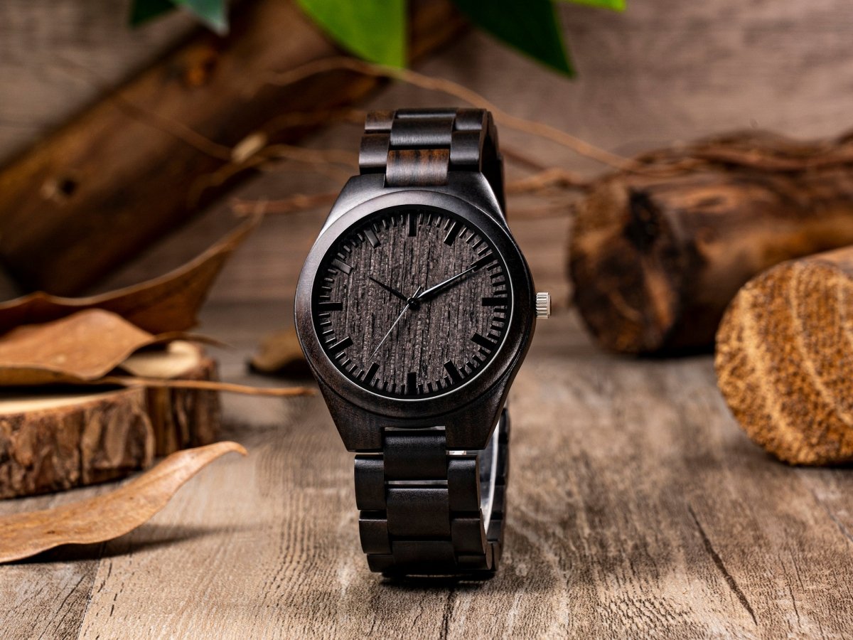 Unique Personalized Engraved Wooden Links Watch Customized Watches Gifts for Men by Groovy Guy