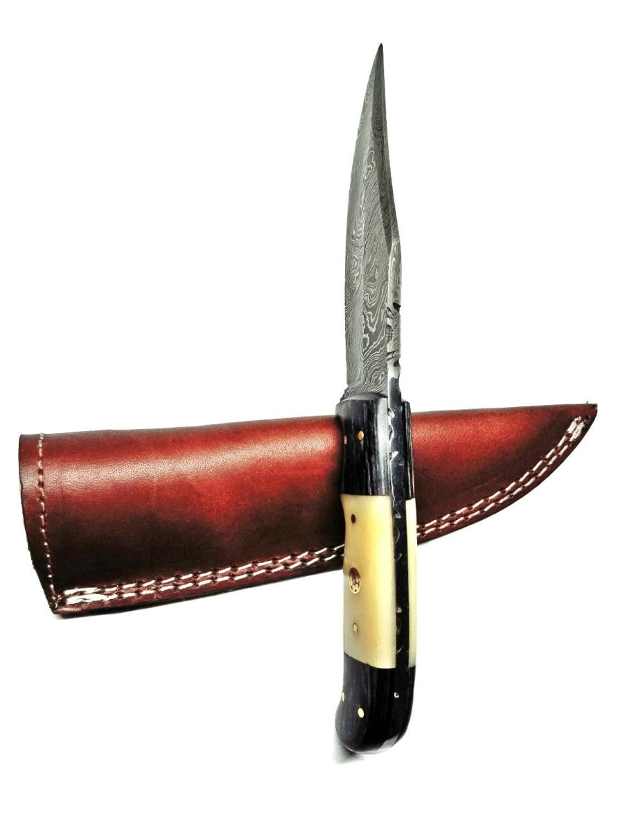 Unique Personalized Damascus Steel Hunting Knife Customized Damascus Knife Gifts for Men by Groovy Guy